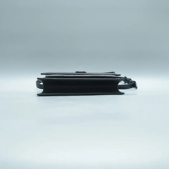 100% Authentic SAINT LAURENT Sunset Mini Black Leather Shoulder Bag 1294-101724 - Picture 5 of 12